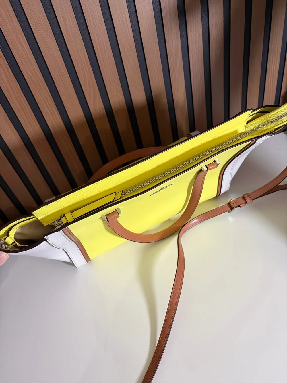 Kate Spade Patterson Drive Geraldine satchel bag in the vibrant Limelight